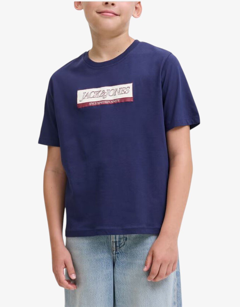 JACK&JONES Jorinwood Block Brend Tee Ss Cn Noos Jnr Ocean Cavern