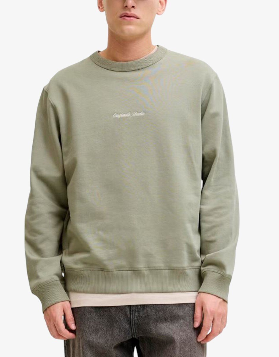 JACK&JONES Jornorrebro Emb Sweat Crew Noos Seagrass