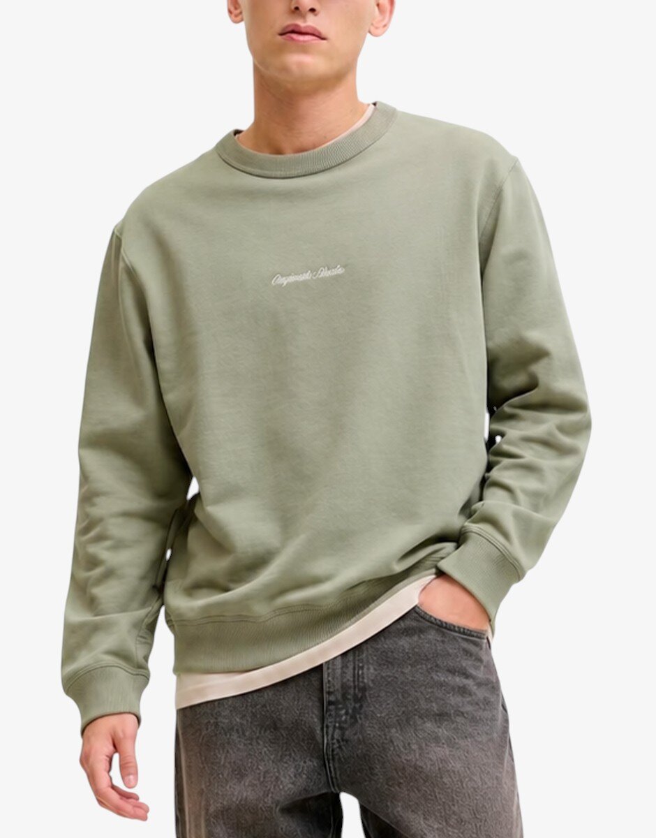 JACK&JONES Jornorrebro Emb Sweat Crew Noos Seagrass