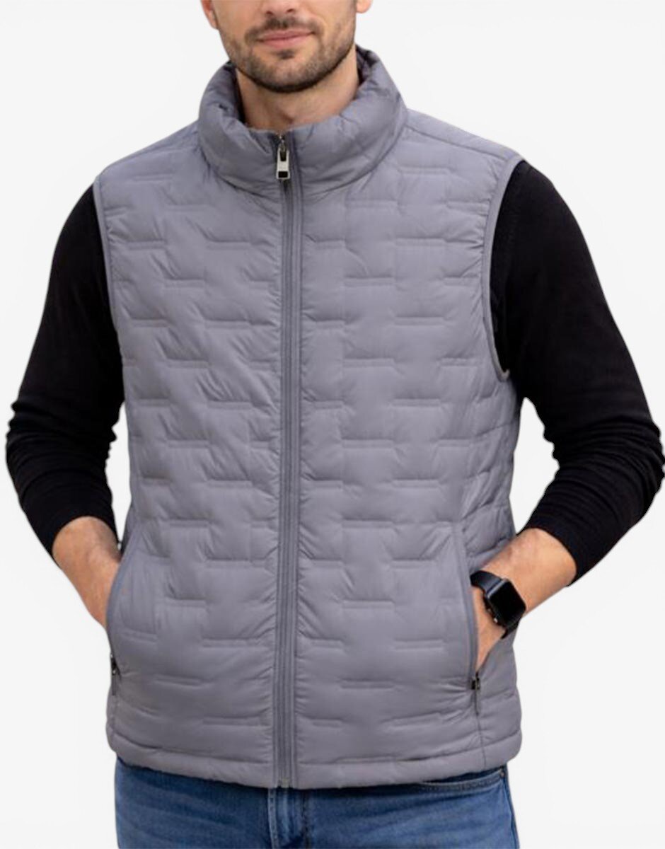 JACK&JONES Quilted Sleeveless Vest Grey