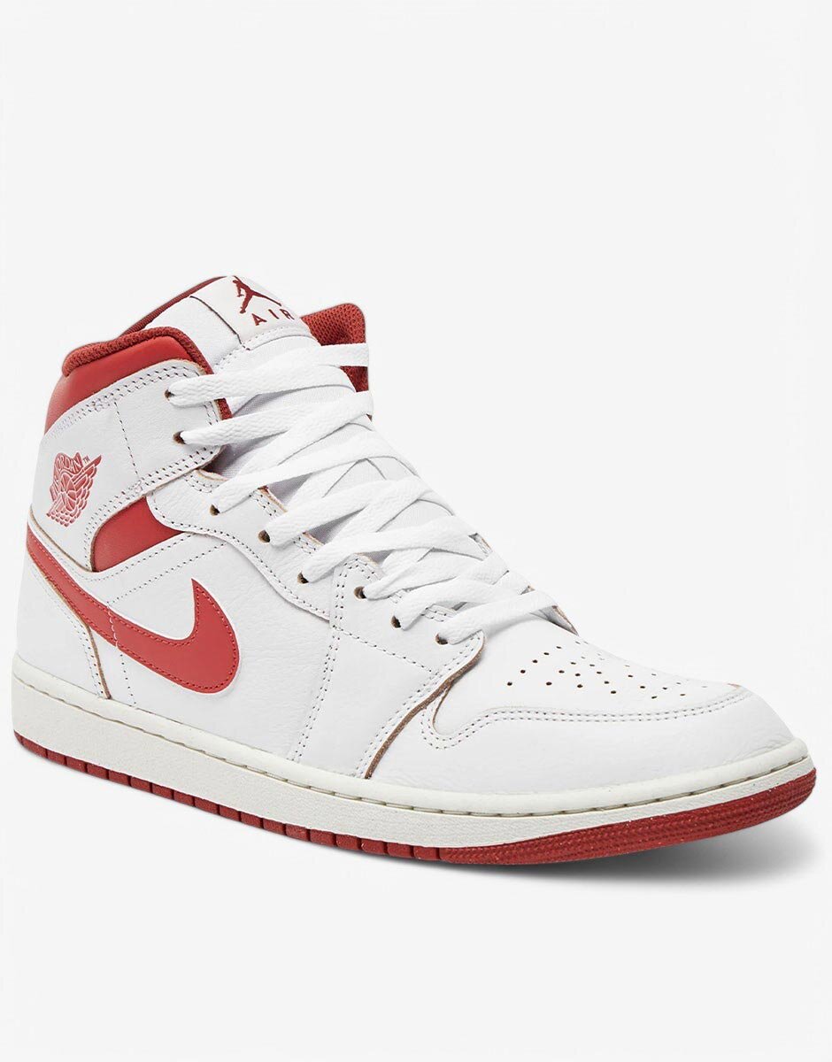 Nike Air Jordan 1 Mid Se Shoes White/Red