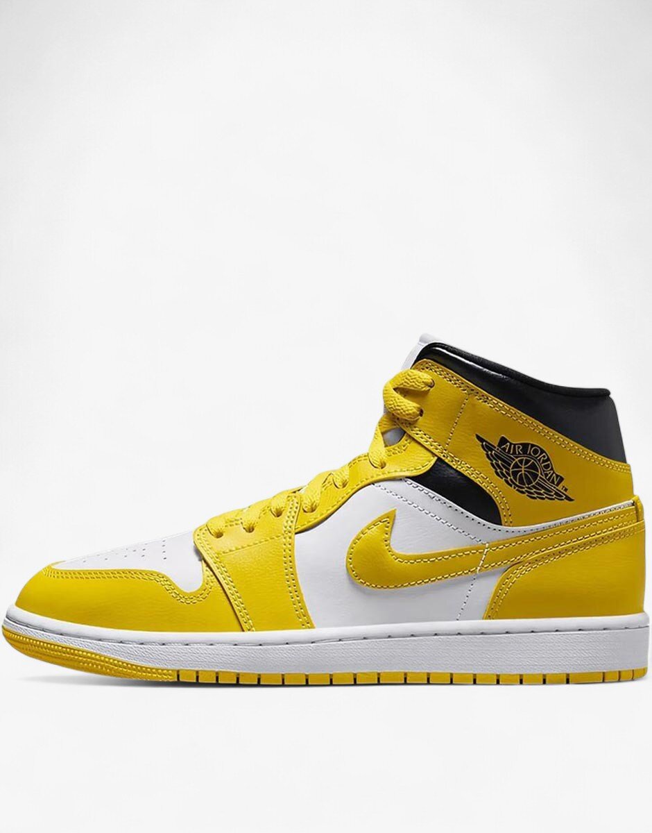 Nike Jordan 1 Mid Shoes White/Yellow