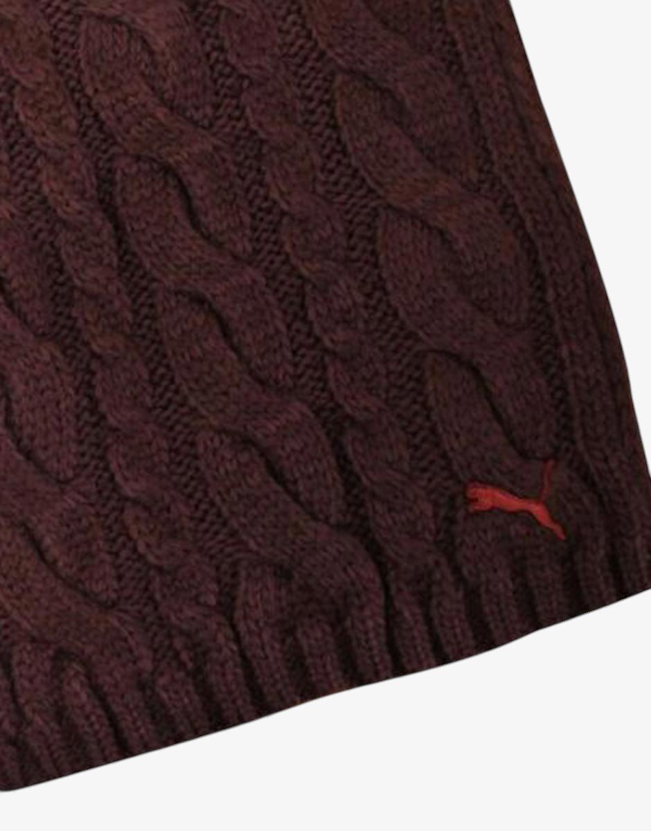 Puma Dave Cable Knit Scarf Bordo