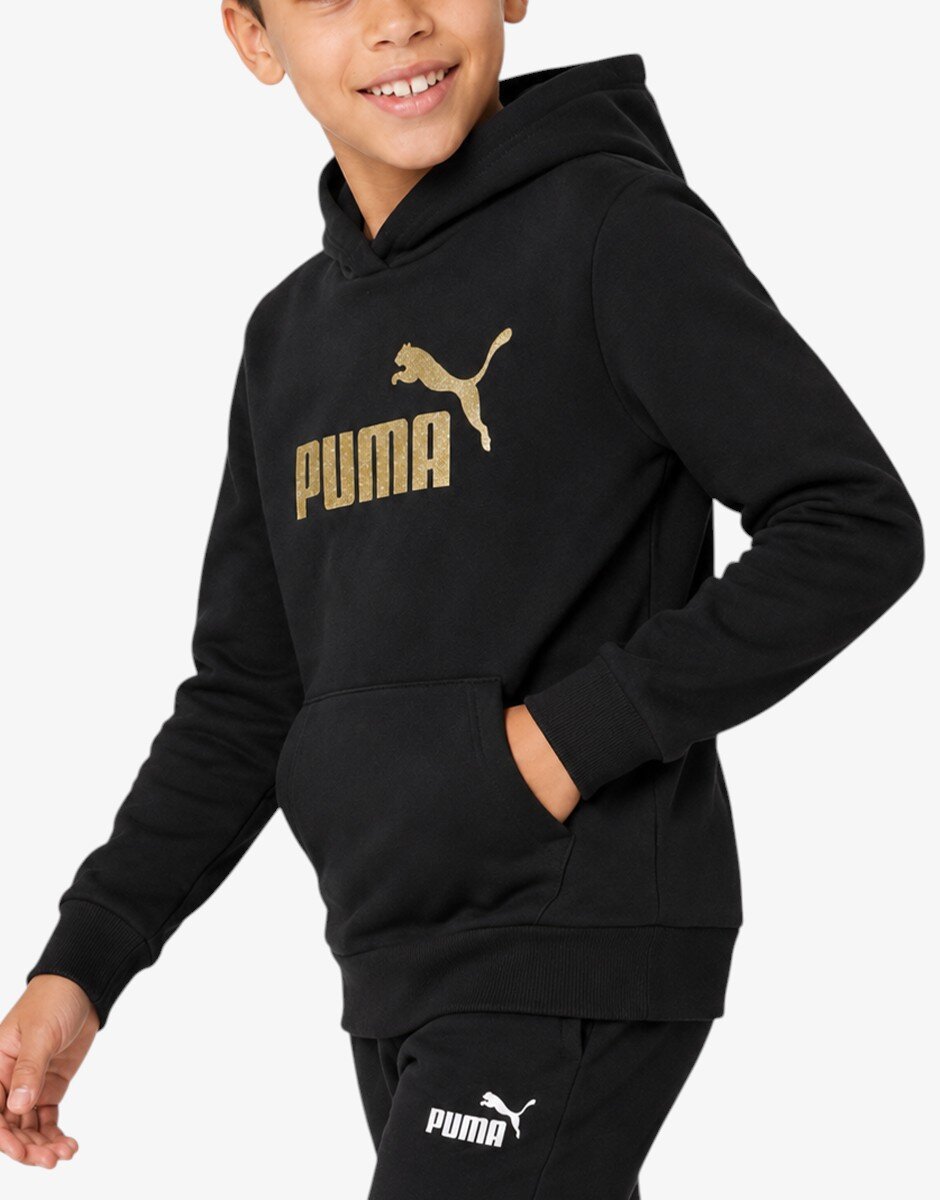 Puma Ess Glitter Logo Hoodie Black
