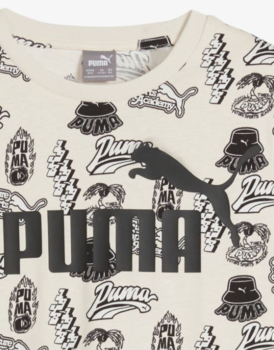 Puma Ess Mid 90s Aop Tee B White / Black