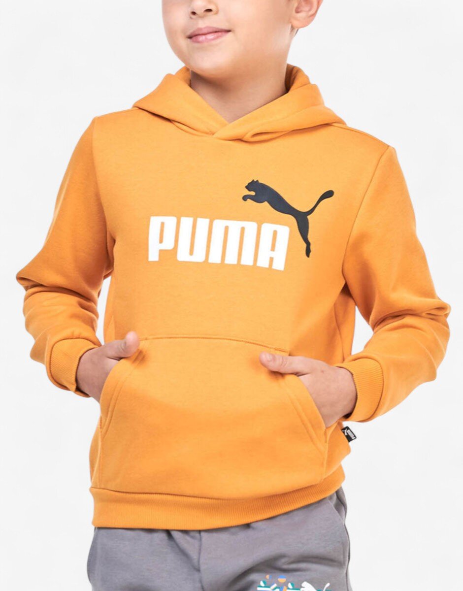 Puma Essentials+ 2 Color Big Logo Hoodie Orange
