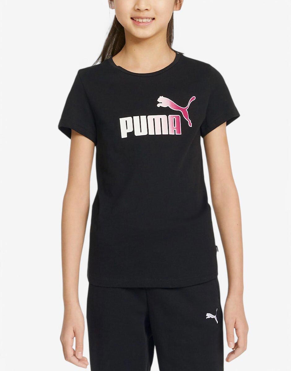 Puma Essentials Bleach Logo Tee Black