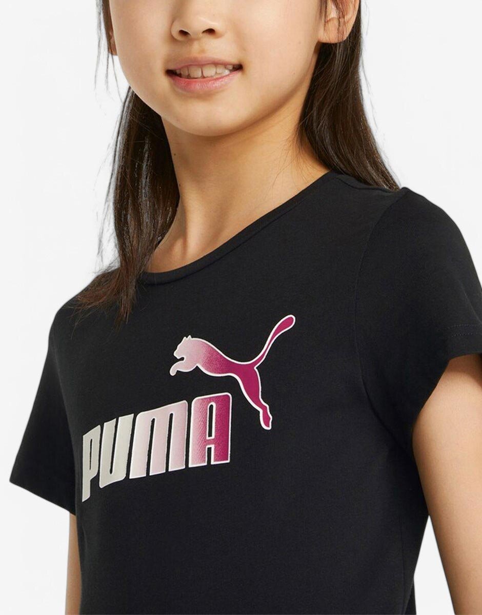 Puma Essentials Bleach Logo Tee Black