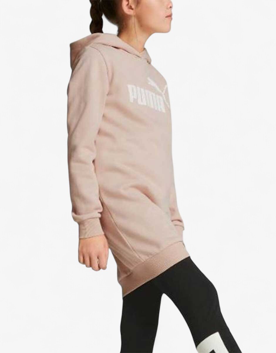 Puma Essentials Logo Hooded Dress Pink