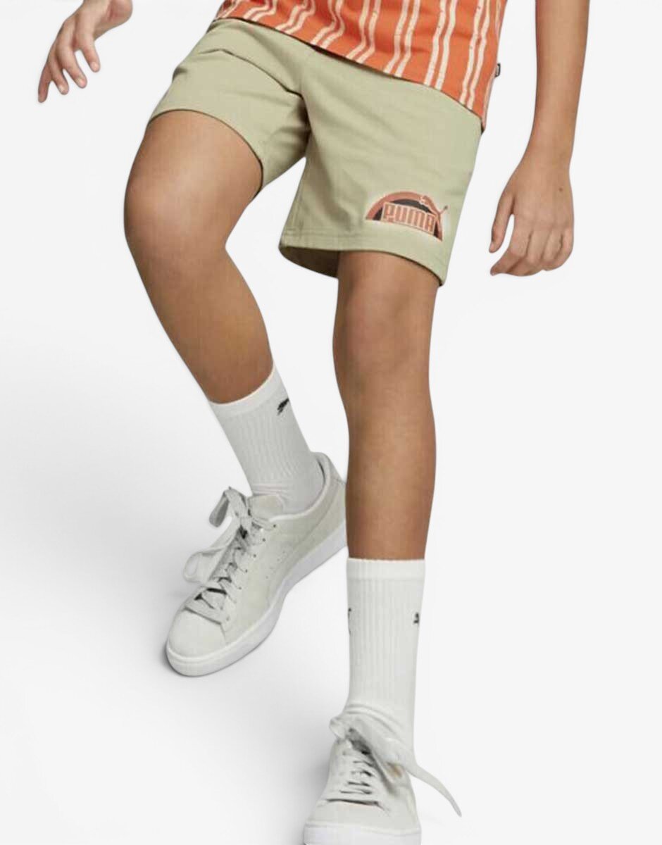 Puma Essentials+ Street Art Graphic Shorts Beige