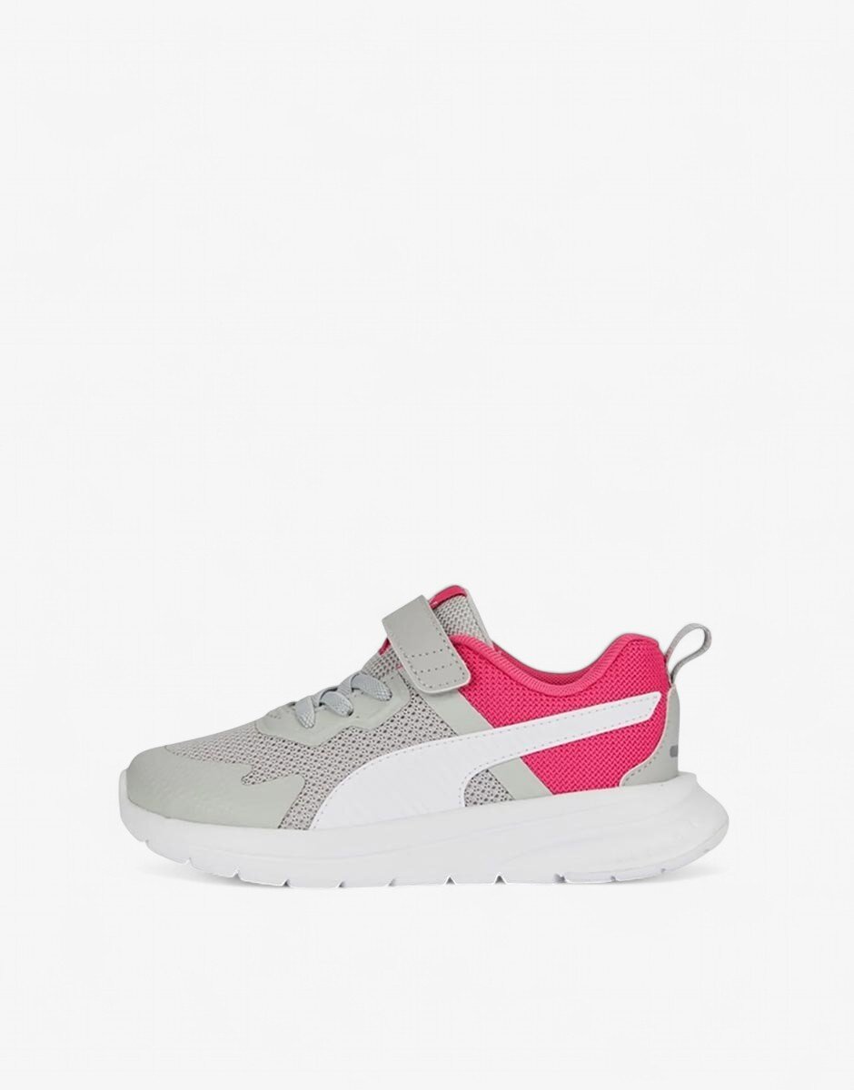 Puma Evolve Run Mesh Alternative Closure Shoes Grey/Pink Jr