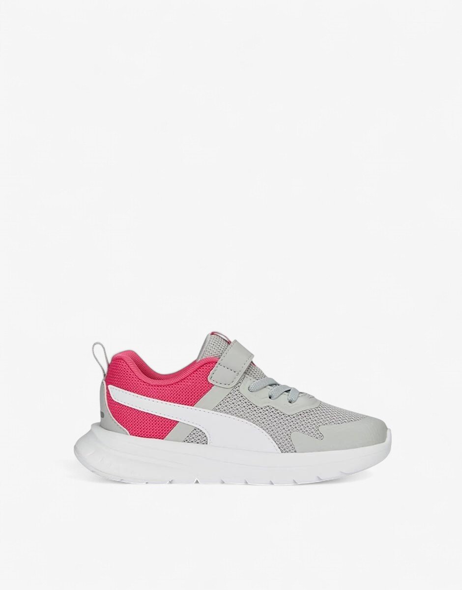 Puma Evolve Run Mesh Alternative Closure Shoes Grey/Pink Jr