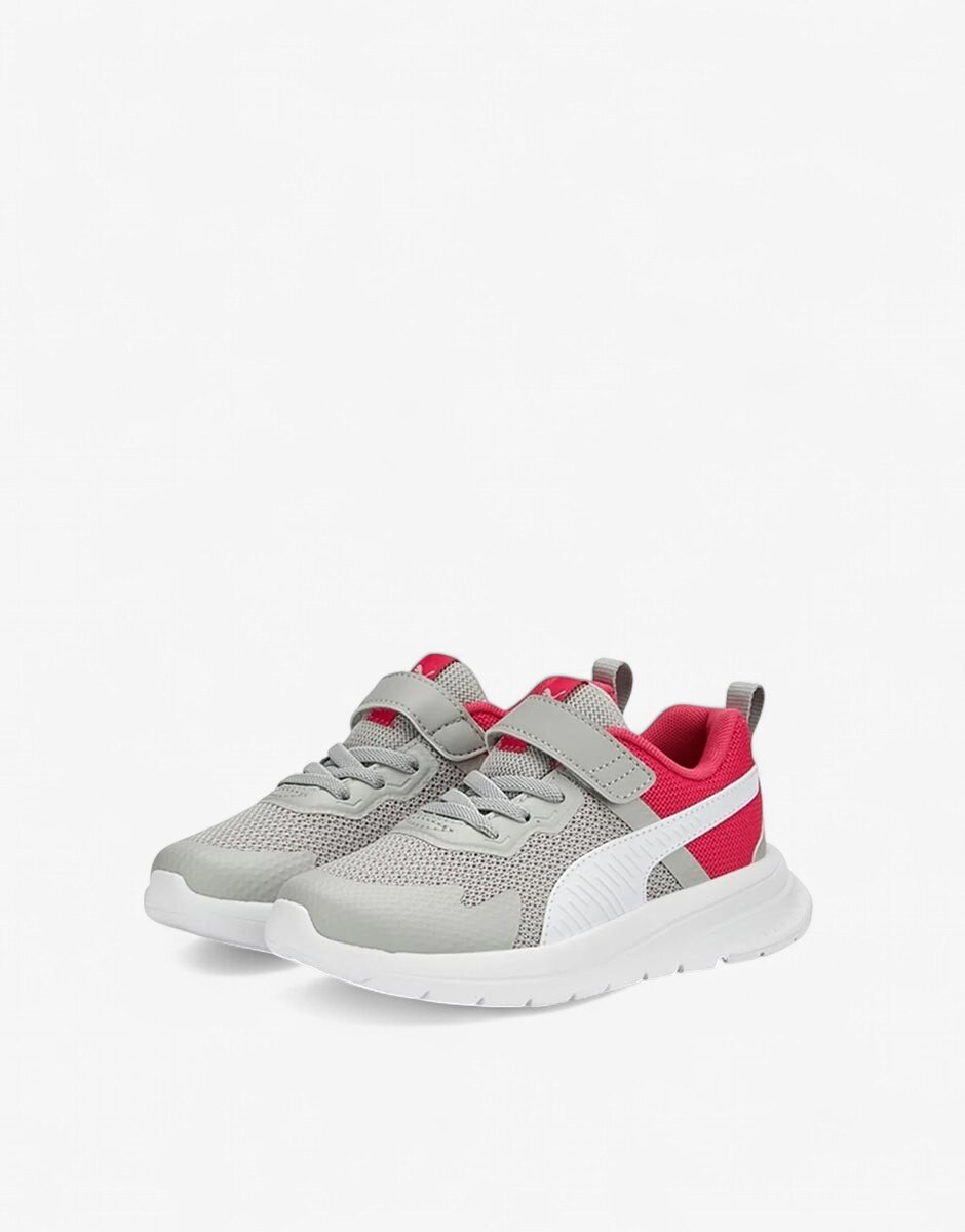 Puma Evolve Run Mesh Alternative Closure Shoes Grey/Pink Jr