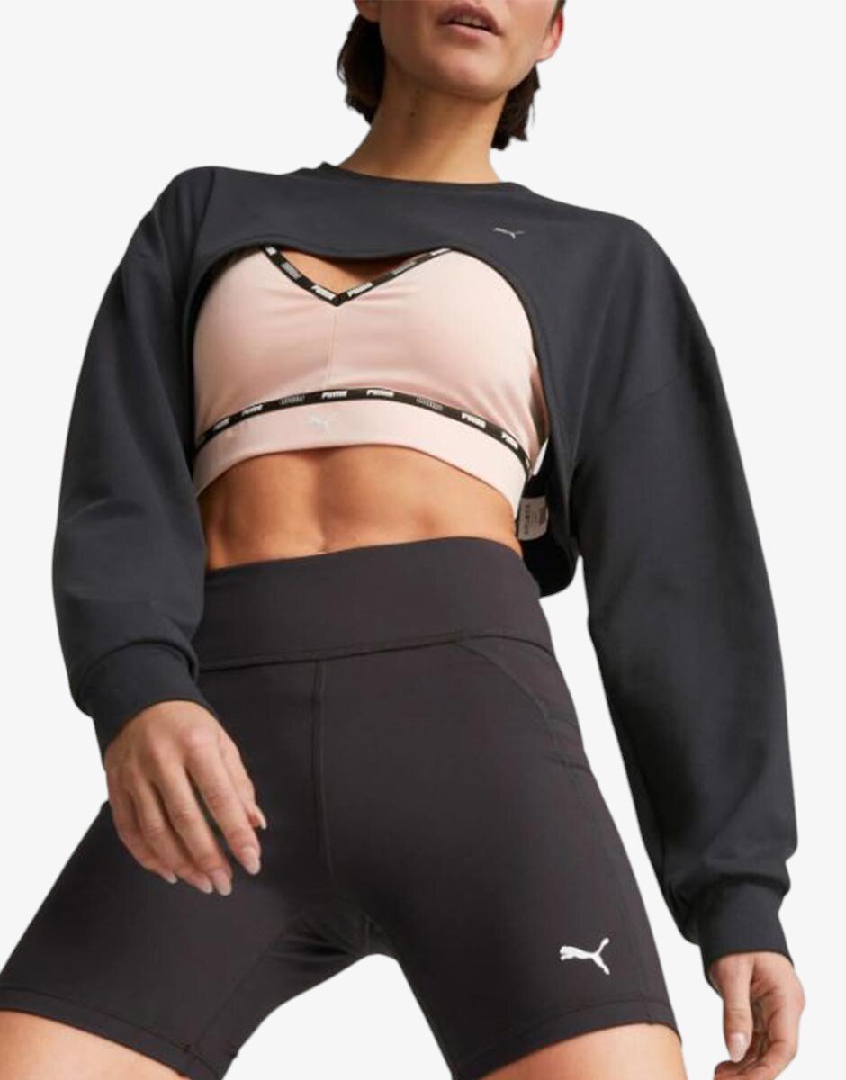 Puma Forever Luxe Cloudspun Crop Top Black