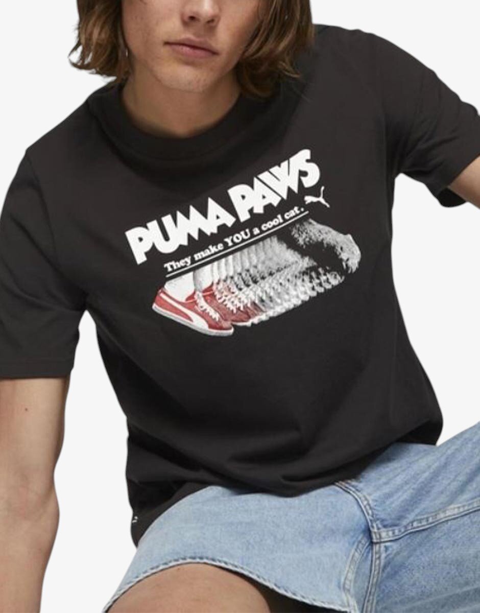 Puma Graphic Paws Tee Black