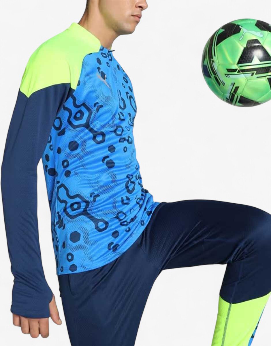 Puma IndividualCup Football Quarter-Zip Top Blue