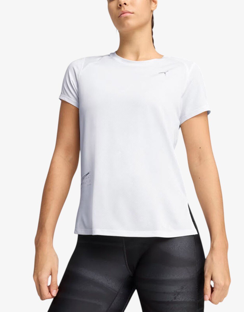 Puma Run 5K Logo Ss Tee White