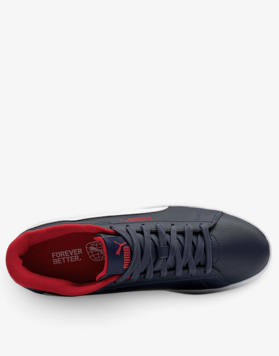Puma Smash 3.0 Leather Jr Navy/Red