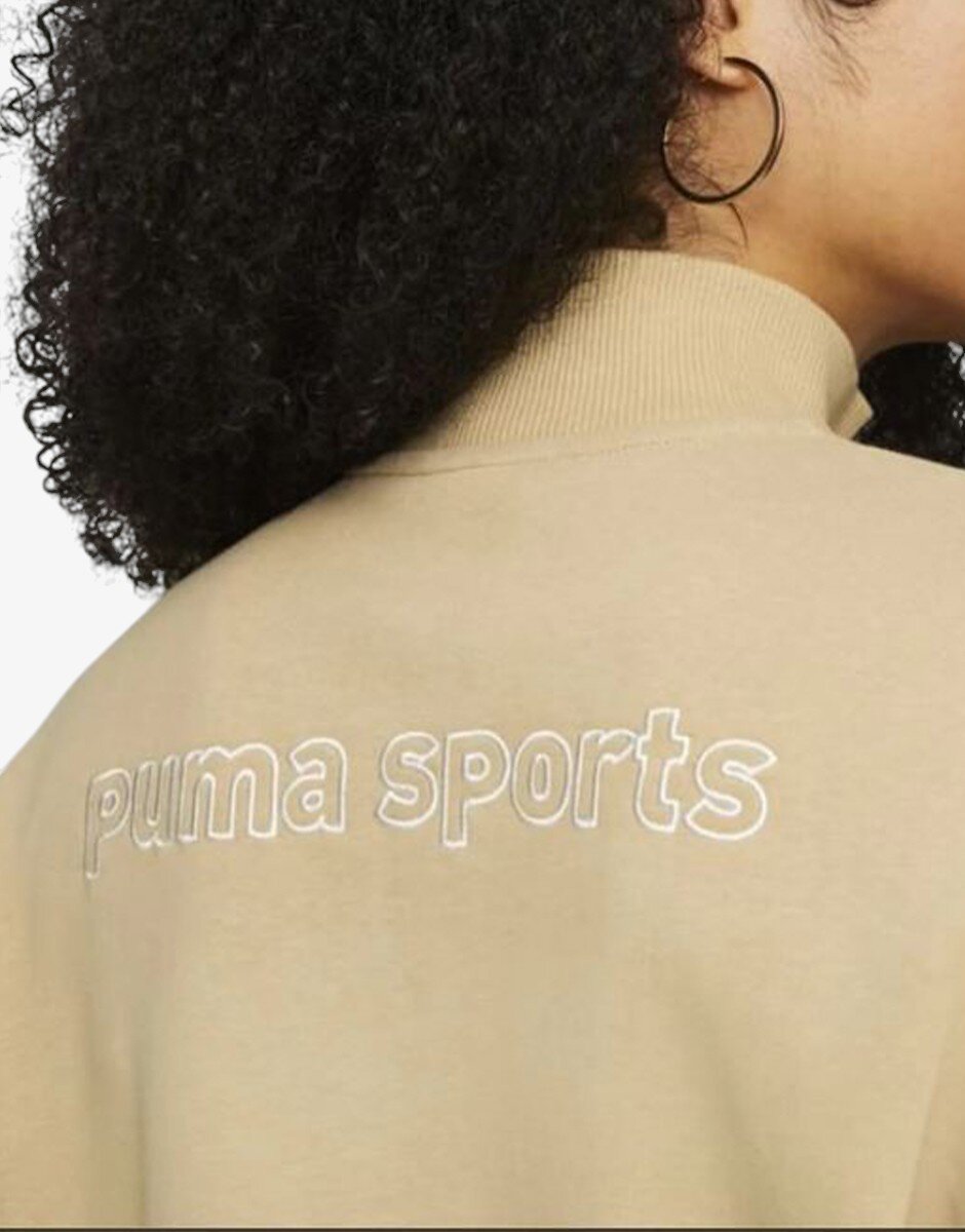 Puma Team Womens Half-Zip Sweatshirt Beige
