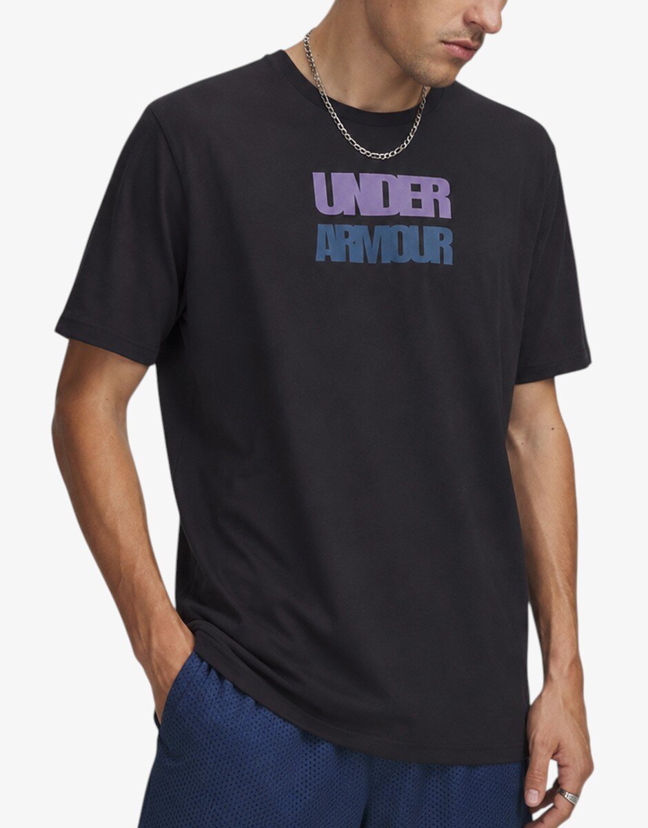 Under Armour Block Logo Ss Tee Black
