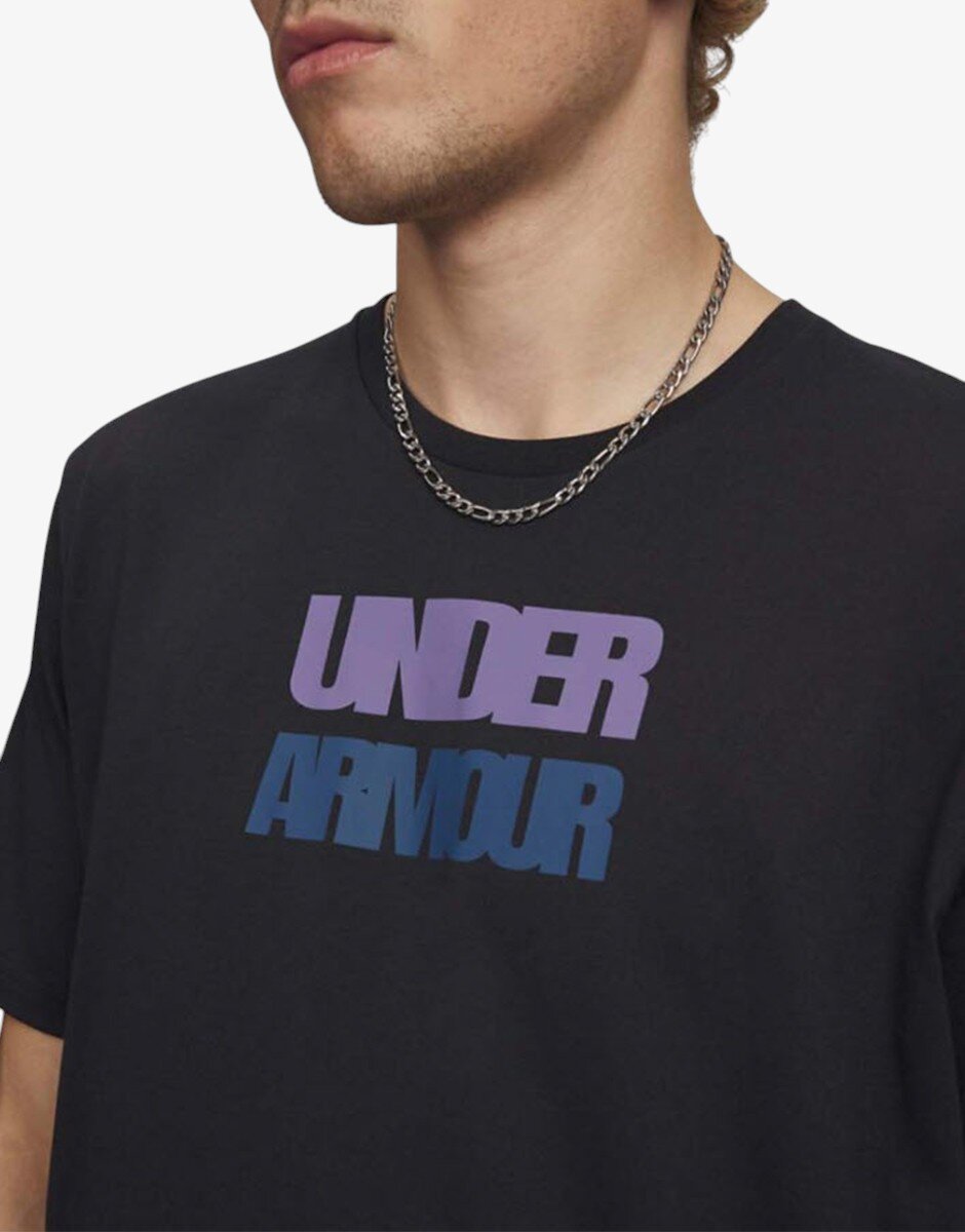 Under Armour Block Logo Ss Tee Black