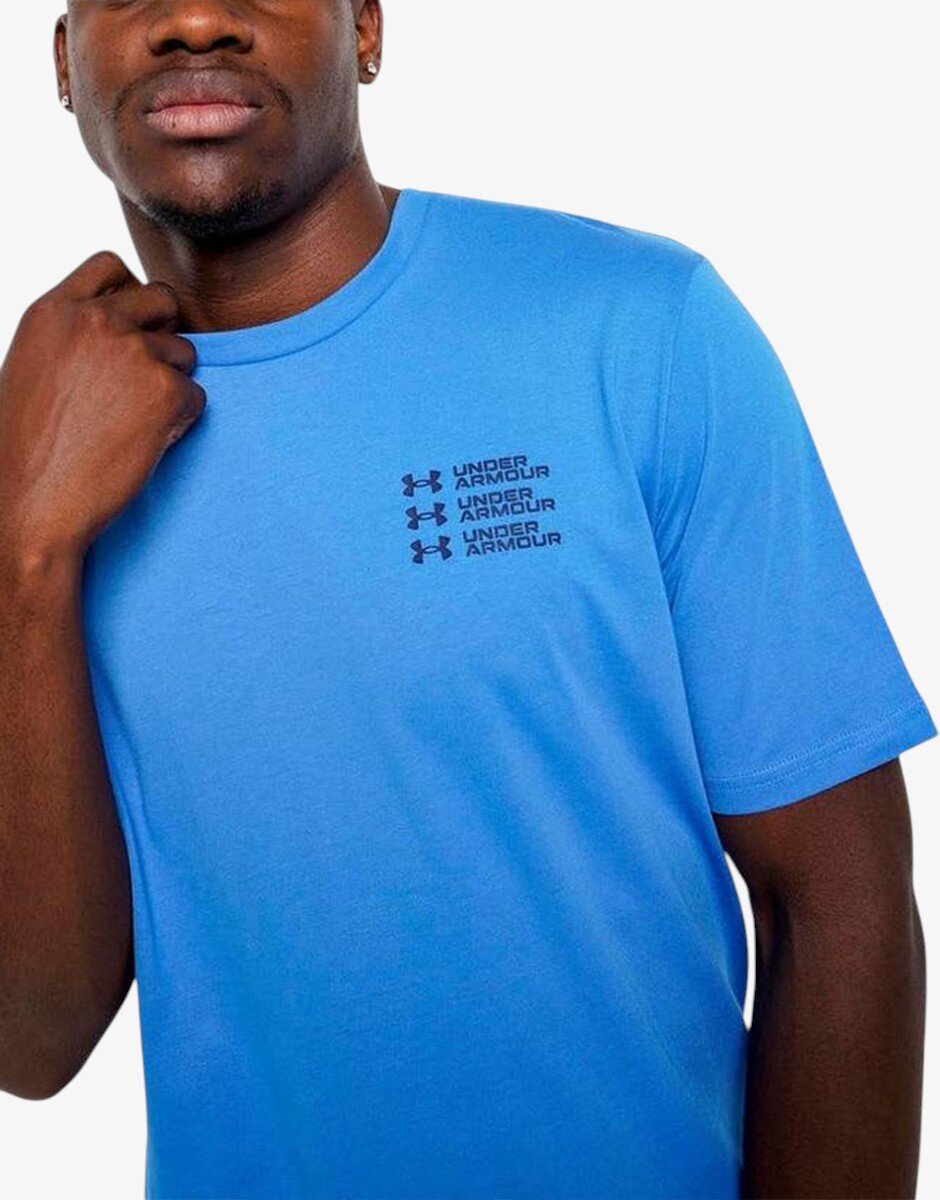 Under Armour Triple Stack Logo Ss Deep Blue