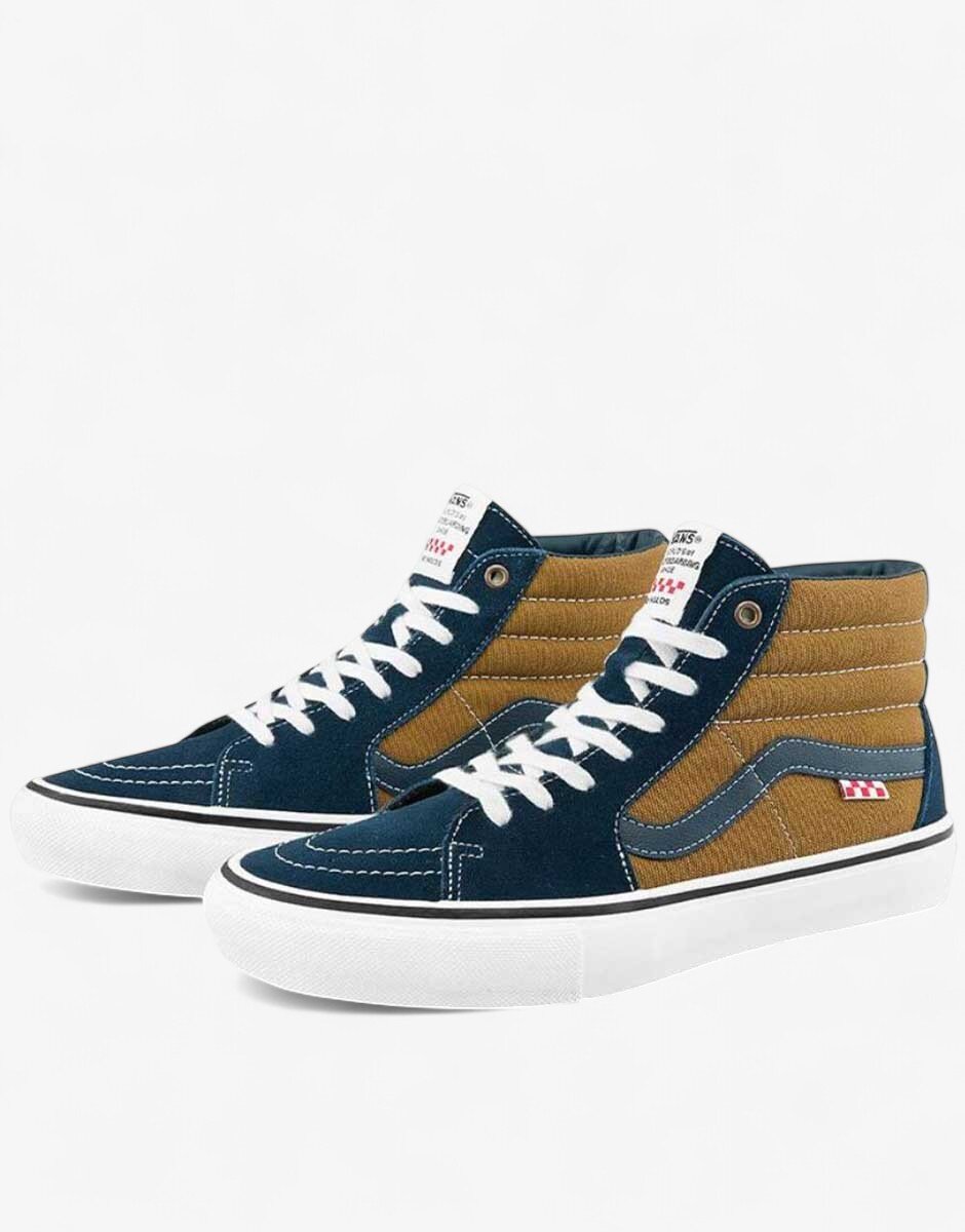 Vans x Dane Reynolds Skate Sk8-Hi Shoes Navy/Brown