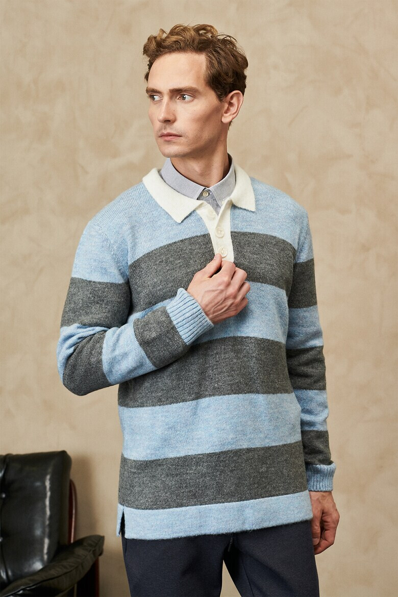 AC&Co Раиран пуловер с яка - Pepit.bg