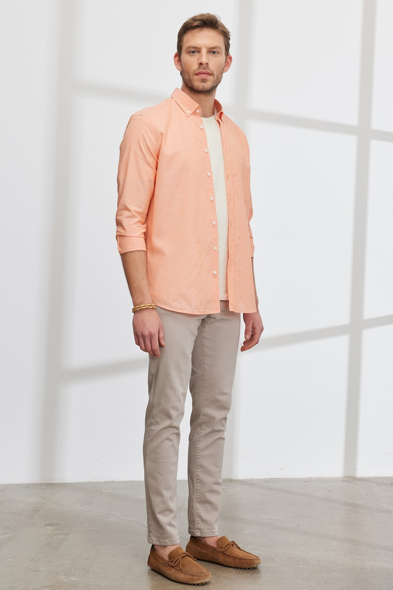 AC&Co Риза Oxford с лен - Pepit.bg