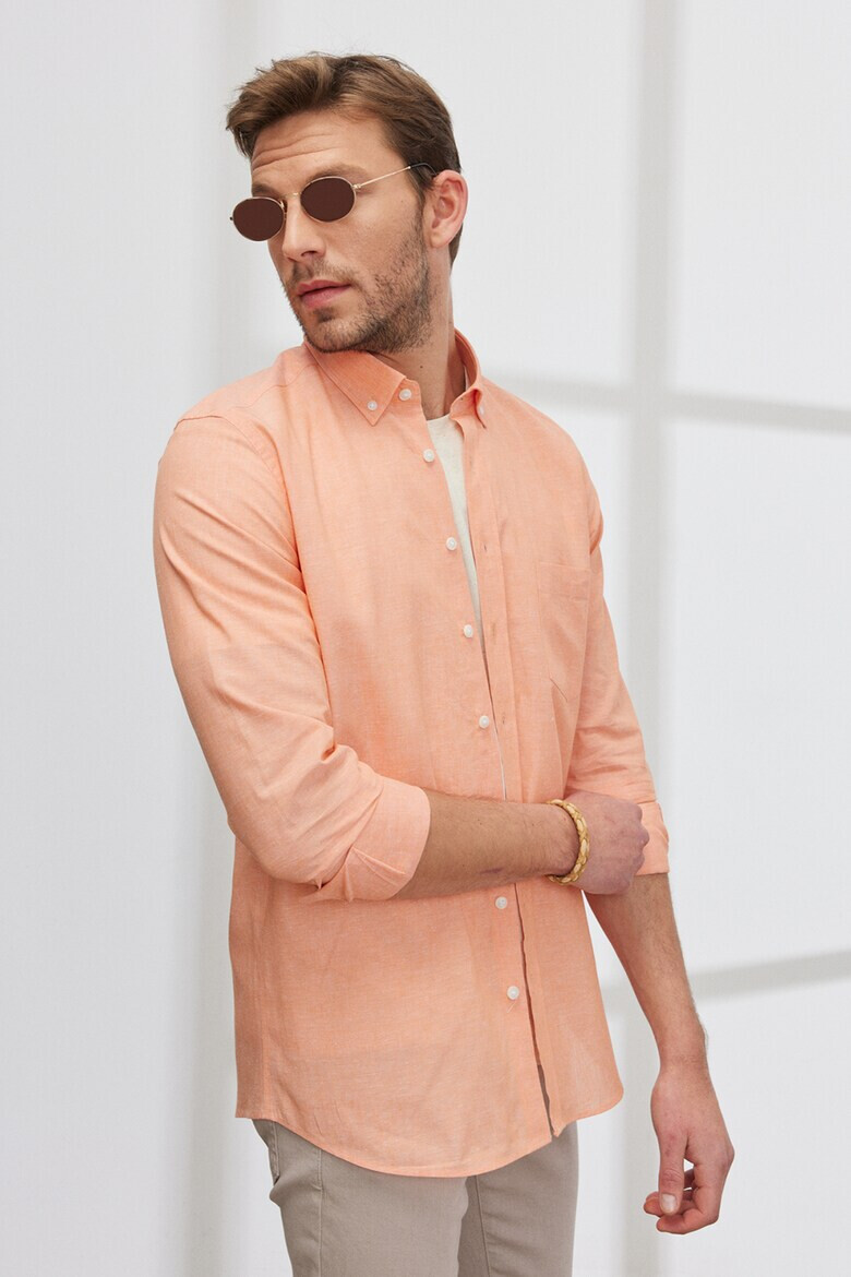 AC&Co Риза Oxford с лен - Pepit.bg