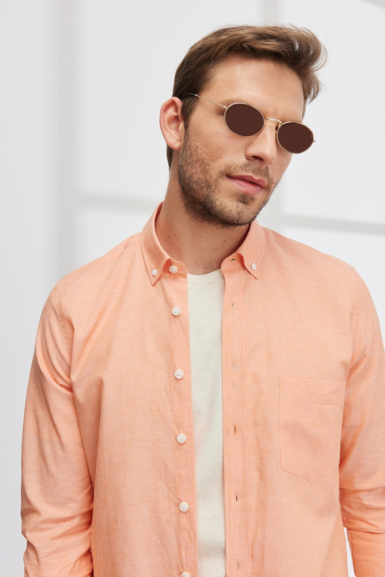 AC&Co Риза Oxford с лен - Pepit.bg