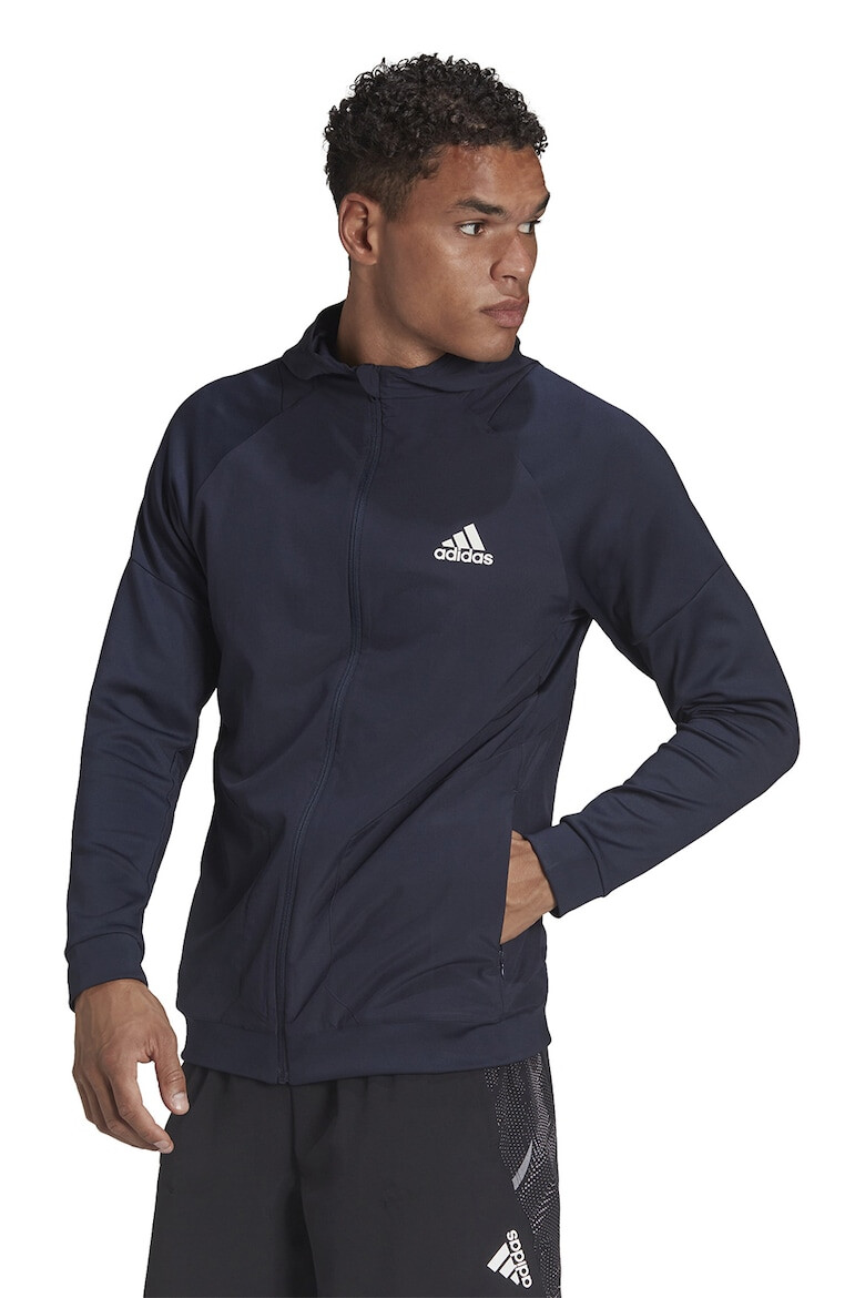 adidas Performance Фитнес худи по тялото с цип - Pepit.bg