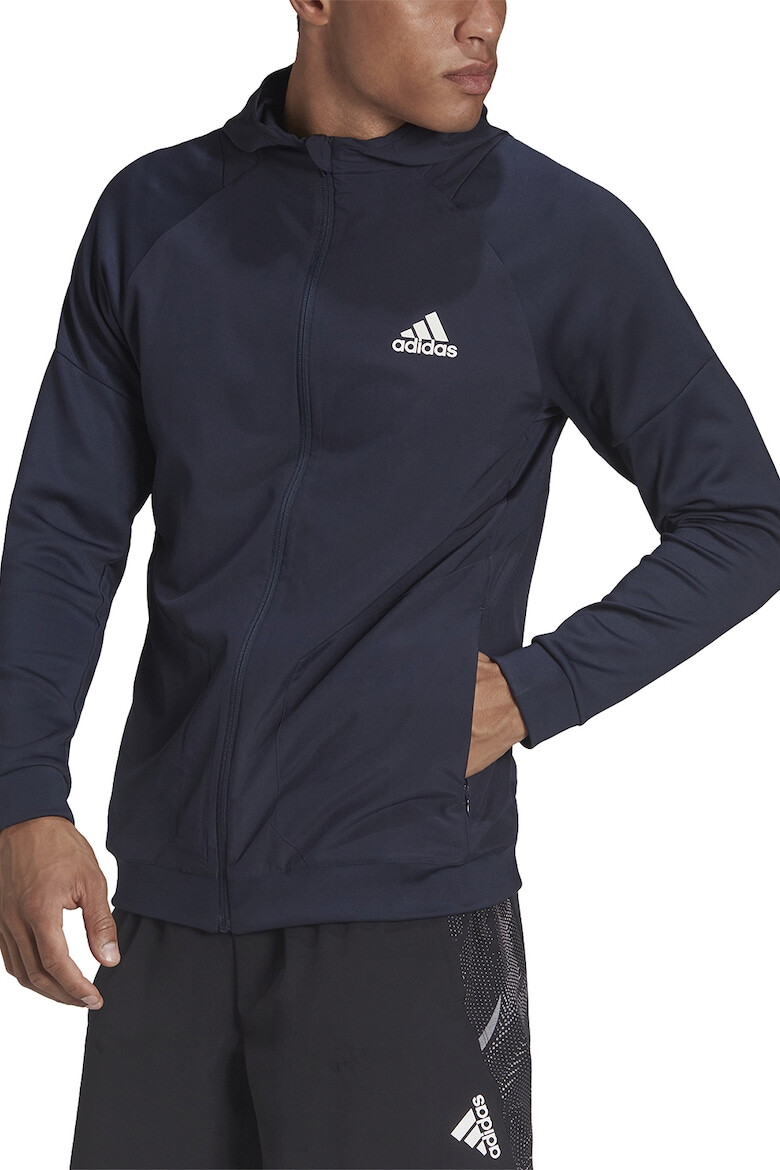 adidas Performance Фитнес худи по тялото с цип - Pepit.bg