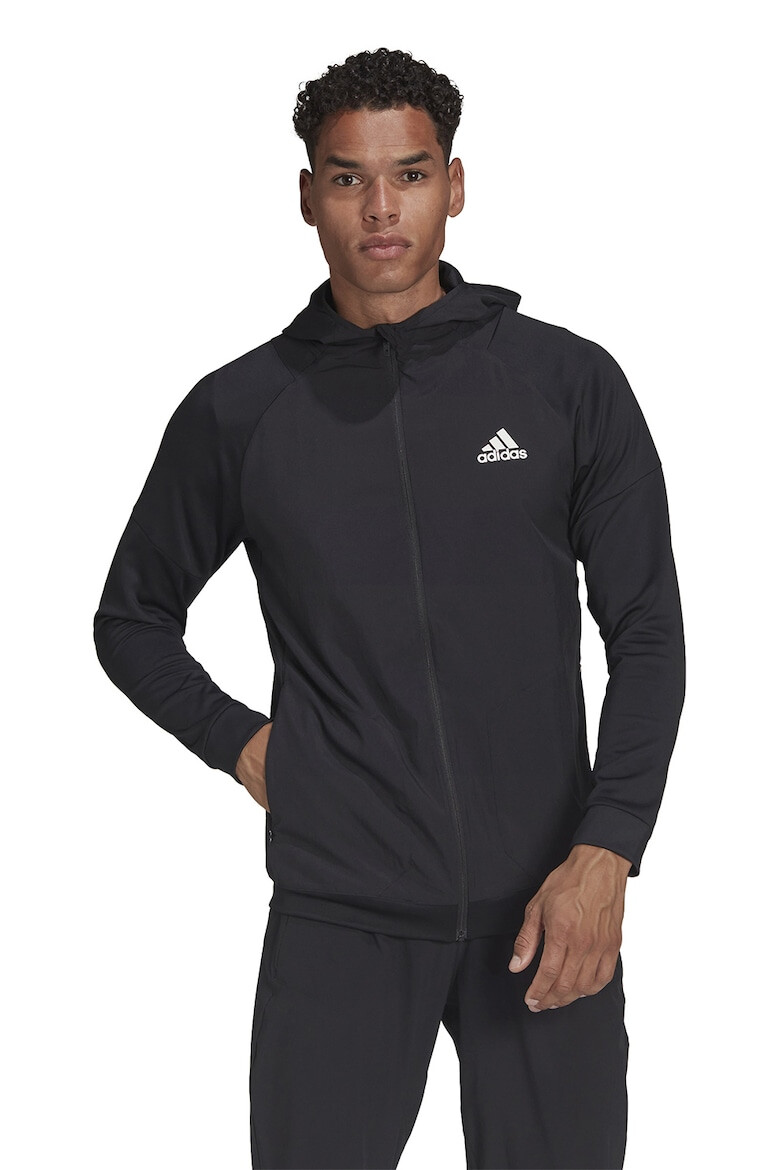 adidas Performance Фитнес худи по тялото с цип - Pepit.bg