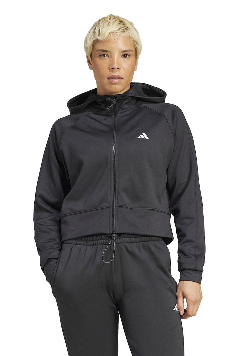 adidas Performance Фитнес худи с цип и висока яка - Pepit.bg