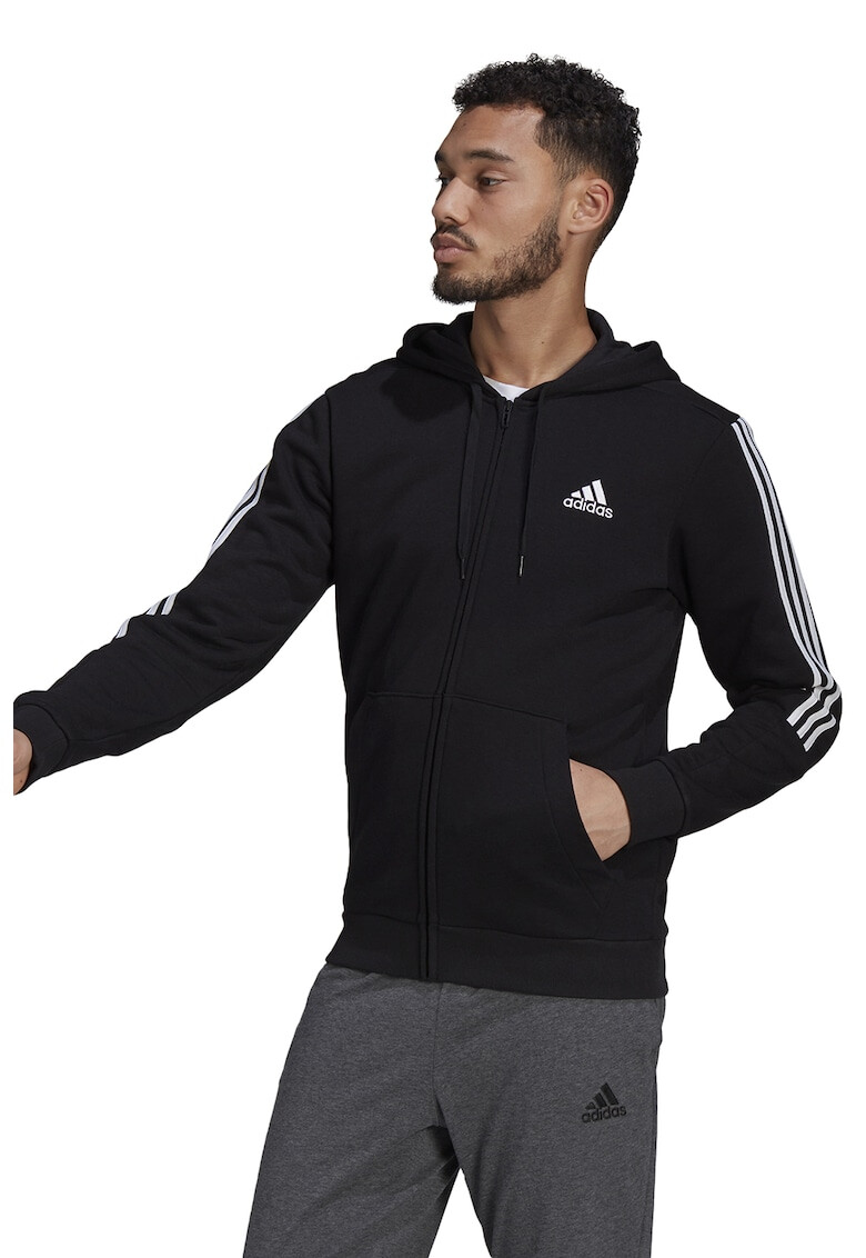 adidas Performance Худи Essentials с цип и ивици - Pepit.bg