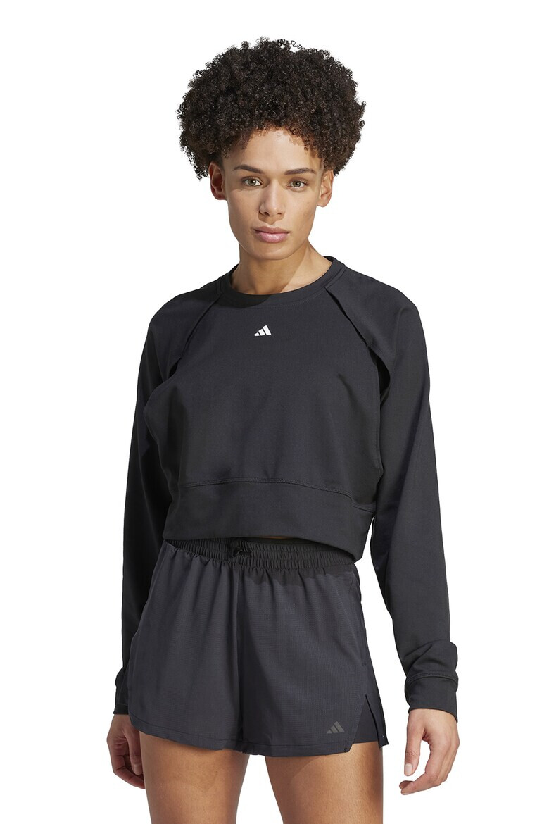 adidas Performance Къс фитнес суитшърт Power Cover Up с отвори - Pepit.bg