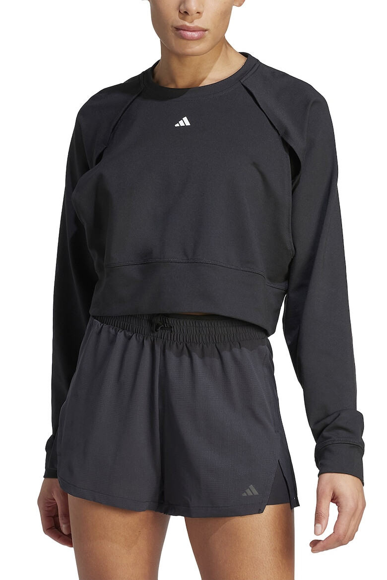 adidas Performance Къс фитнес суитшърт Power Cover Up с отвори - Pepit.bg