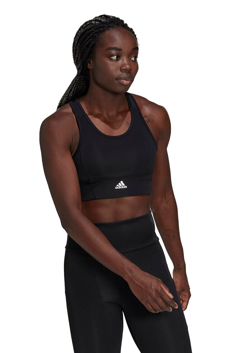 adidas Performance Къс изрязан топ с лого - Pepit.bg