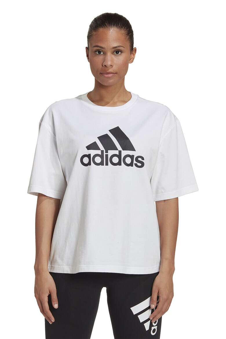 adidas Sportswear Тениска с лого и овално деколте - Pepit.bg