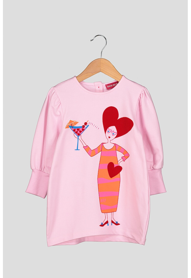 Agatha Ruiz de la Prada Рокля тип суитшърт с фигурален десен - Pepit.bg