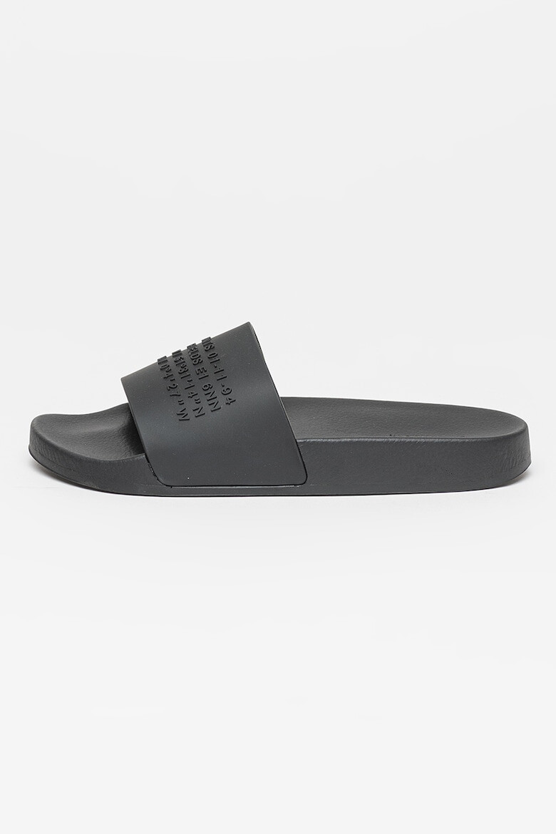 AllSaints Чехли Renegate с релефен текст - Черен - Pepit.bg