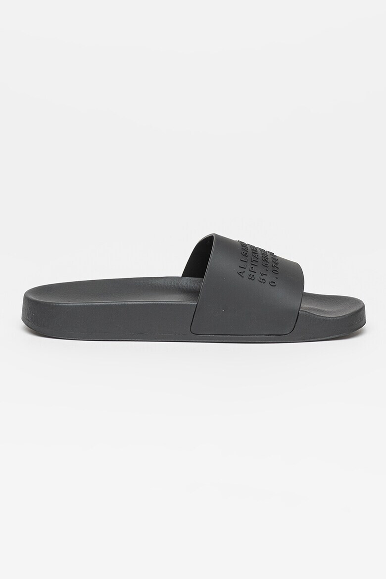 AllSaints Чехли Renegate с релефен текст - Черен - Pepit.bg