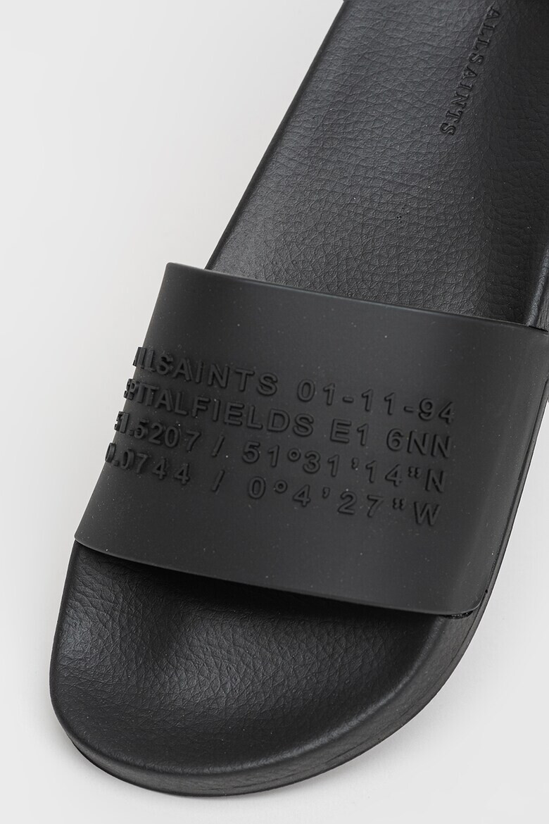 AllSaints Чехли Renegate с релефен текст - Черен - Pepit.bg