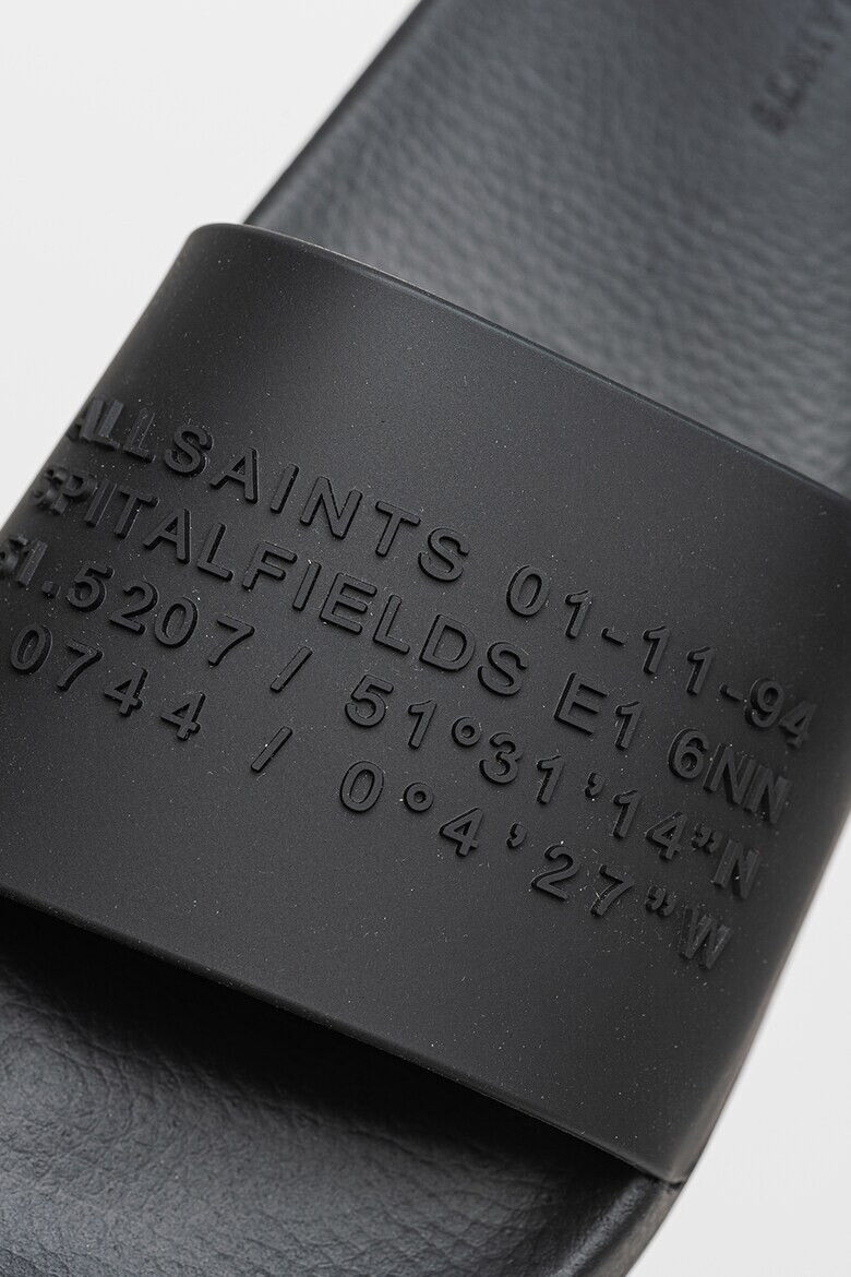 AllSaints Чехли Renegate с релефен текст - Черен - Pepit.bg