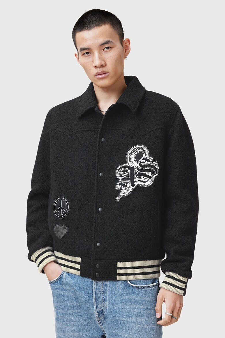 AllSaints Яке Ambaum тип Varsity с вълна - Pepit.bg