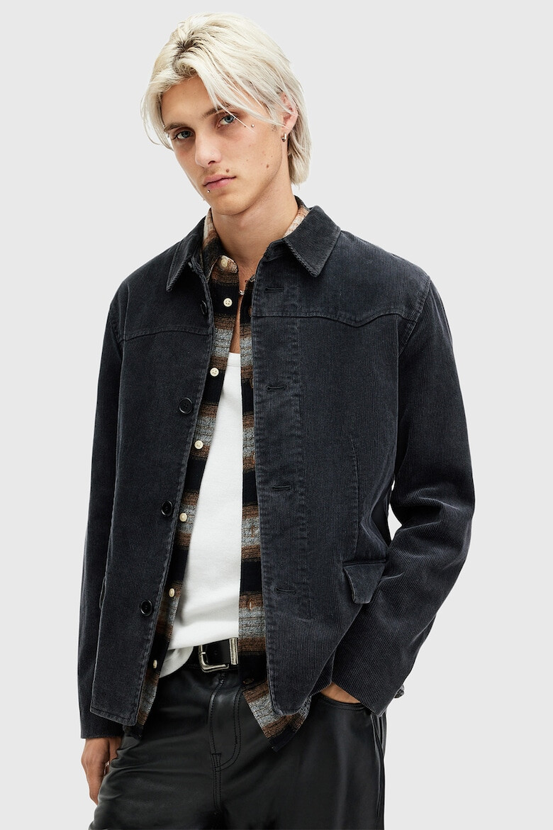 AllSaints Яке от деним Mission - Избеляло черно - Pepit.bg