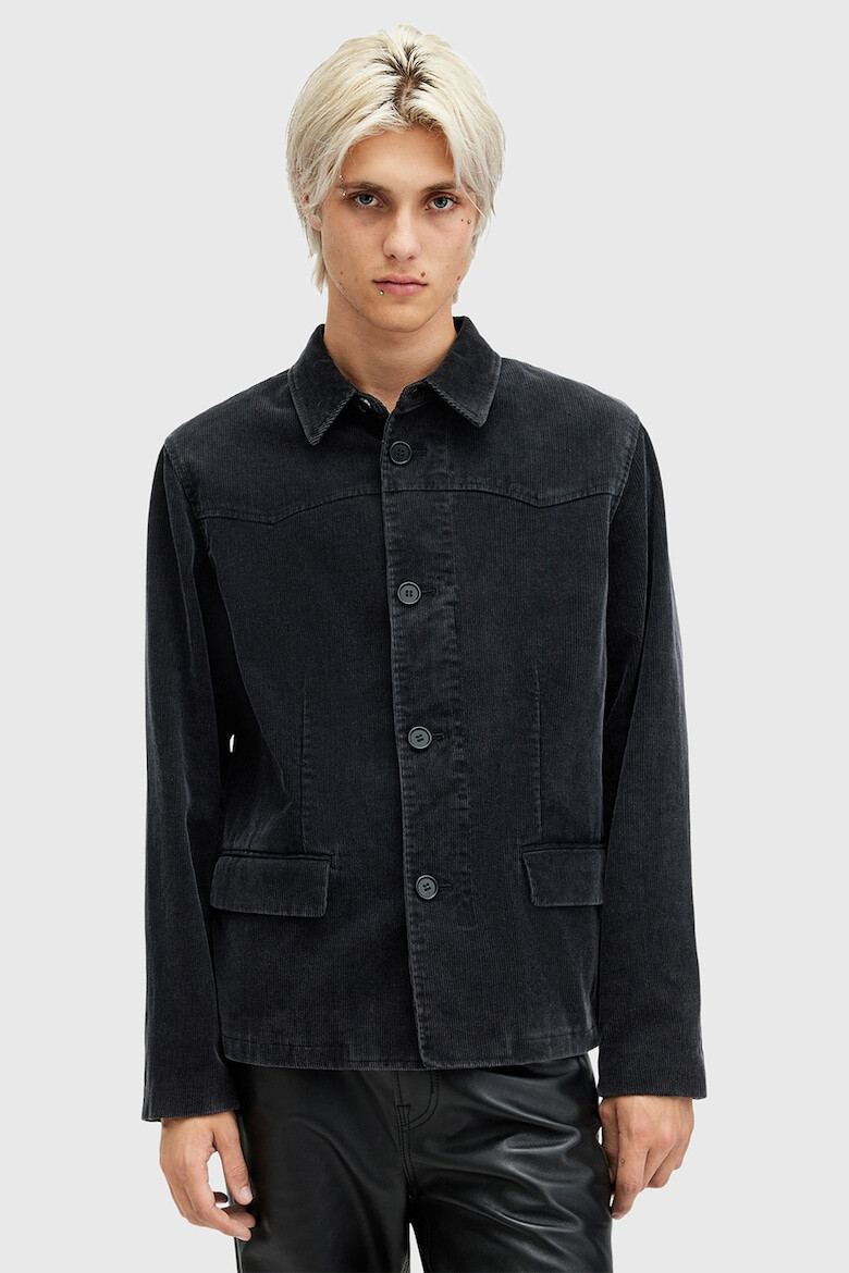 AllSaints Яке от деним Mission - Избеляло черно - Pepit.bg