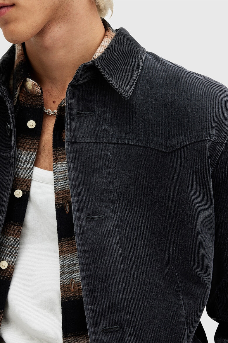 AllSaints Яке от деним Mission - Избеляло черно - Pepit.bg