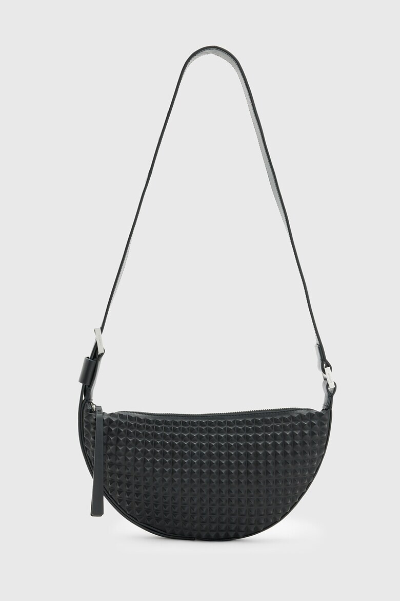 AllSaints Кожена чанта Half Moon с капси - Pepit.bg